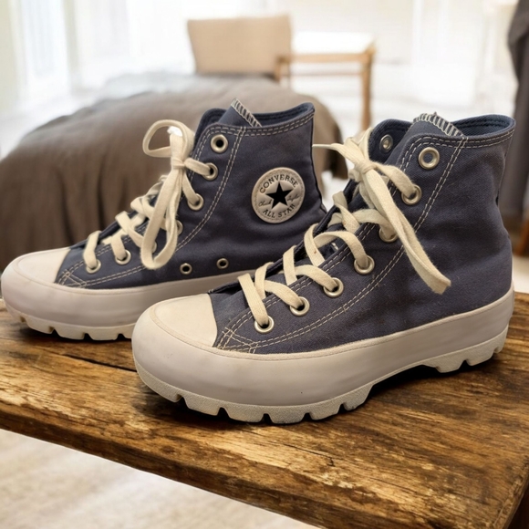 Converse Lugged Chuck Taylor Gray Blue High Tops - Picture 1 of 11